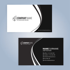 White and Black modern business card template, Illustration Vector 10