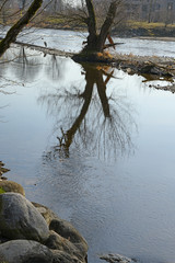 Flusslandschaft an der Limmat, Zürich, Schweiz