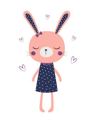 cute bunny girl isolated