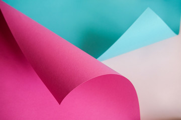 Designer paper in blue and pink. Empty space on monochrome paper.