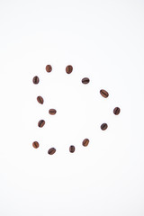 Heart from coffee beans