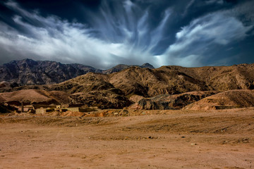clouds over mountains