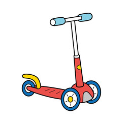 Kids kick scooter vector isolated © ghrzuzudu