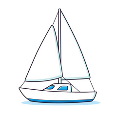 Sailboat or sailing yacht isolated