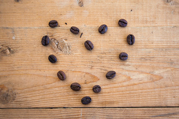 Heart from coffee beans