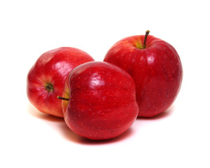 Red apple on white
