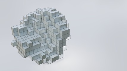 Background with gray abstract cubes