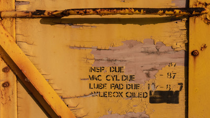Container wall, Maintanace schedule, Yellow texture, Stencil Type closer