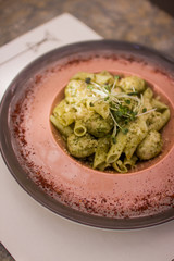 Pasta with pesto sauce