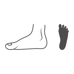 Flat Feet. Footprint Isolated On A White Background. Vector Illustration. Orthopedics, Organs Concept.