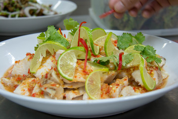 delicious fish spicy salad Thai food