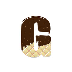 wafer letter G with the current chocolate glaze