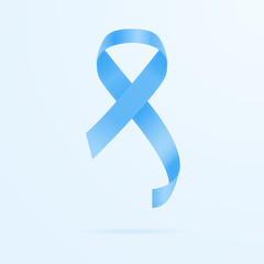 Blue Ribbon - Prostate Cancer Awareness. Concept World Prostate Cancer Day. Isolated On A Background. Vector Illustration. Healthcare Concept.