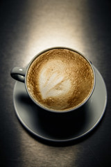 Morning coffee in a white Cup