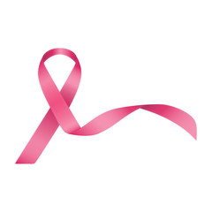 Realistic Pink Ribbon. World Breast Cancer Day Concept. Vector Illustration. Women Healthcare Concept. Awareness Ribbon Isolated On A White Background. Vector Illustration. Healthcare Concept.