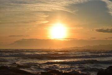 Puesta de sol en el mar