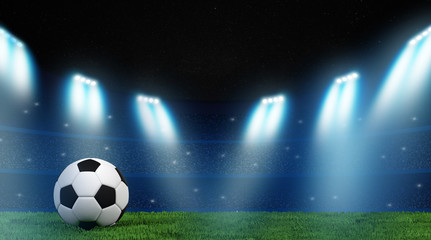 Ballon de foot dans un stade