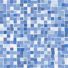  The mosaic of a bright blue squares on a white background. 
