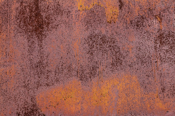 Grunge rusted metal texture. Rusty corrosion and oxidized background. Worn metallic iron panel.