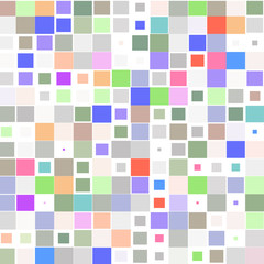 The mosaic of a bright colorful squares on a white background. 