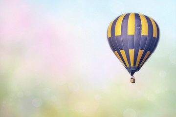 Fototapeta premium Spring background. Hot air balloon