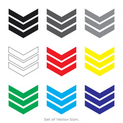Arrow Set icons with nine Color Variations of flat style. Vector illustration.