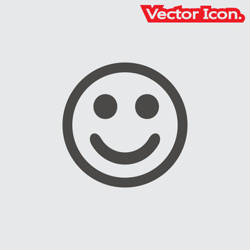 Smiley icon isolated sign symbol and flat style for app, web and digital design. Vector illustration.