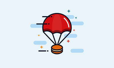Parachute with Macaron Takeaway Food Delivery Concept