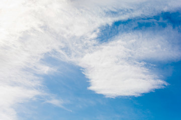 Big beautiful clean blue sky with white clouds