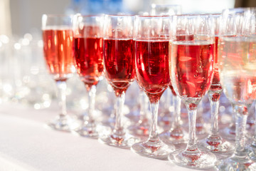 Champaign. Champaign being pored into glasses