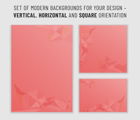Set of modern triangle backgrounds for your design