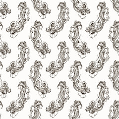 Seamless pattern on white background