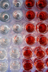 background from wedding glasses filled with champagne