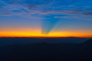 Landscape of sunrise on Mountain at  of  Doi Pha Phueng ,NAN,Thailand