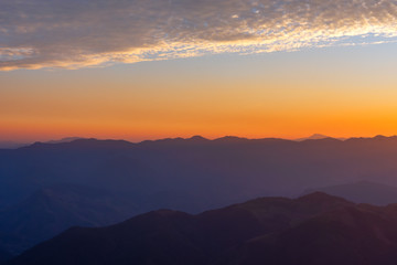 Landscape of sunrise on Mountain at  of  Doi Pha Phueng ,NAN,Thailand