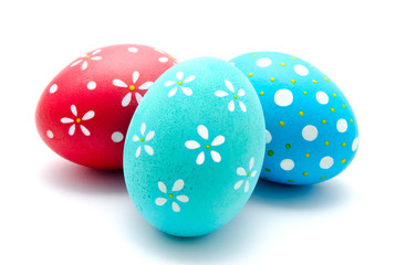 Perfect colorful handmade easter eggs isolated