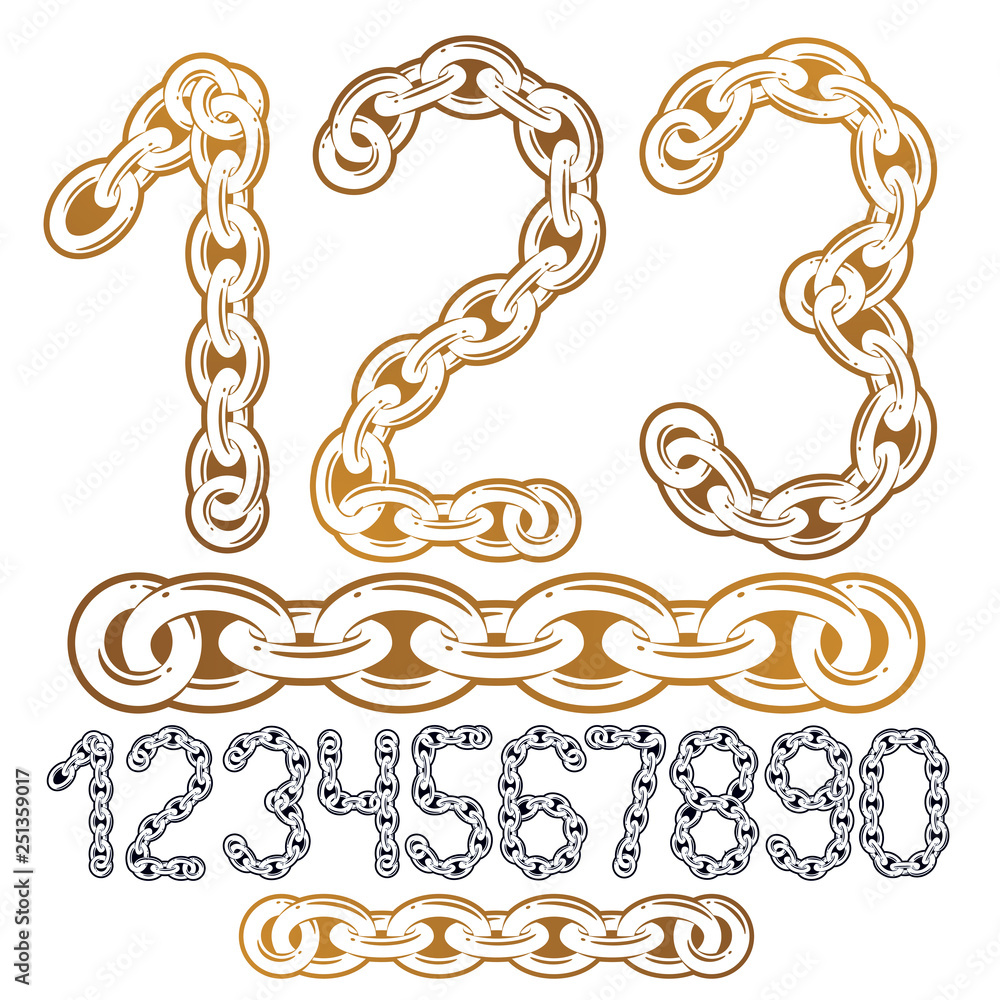 Aufkleber vector modern numbers collection. trendy numbers for use as poster design elements. made with iron c