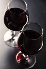 Two glasses of red wine