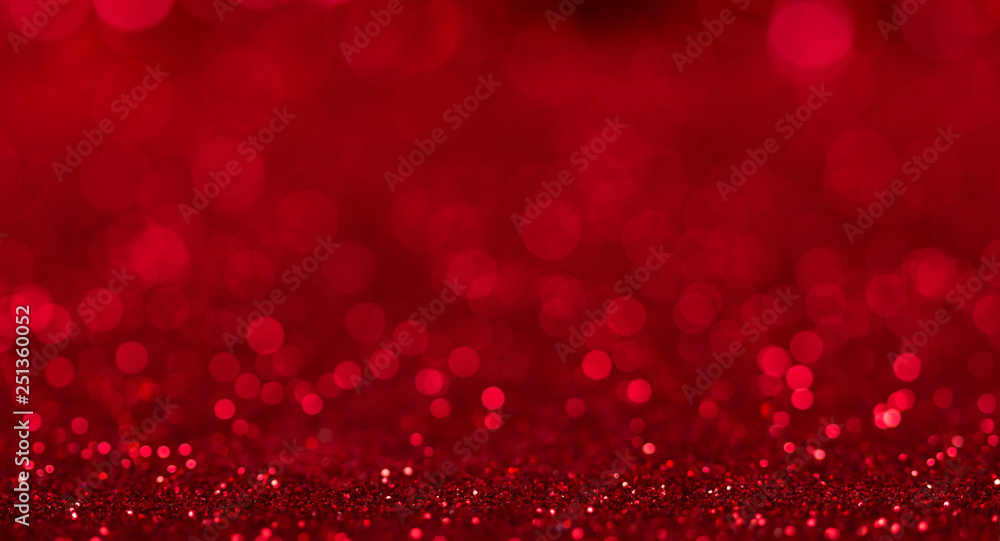 Wall mural bright beautiful sparkling red background with bokeh effect