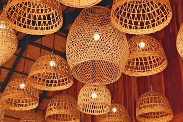 Beautiful weave bamboo lamp