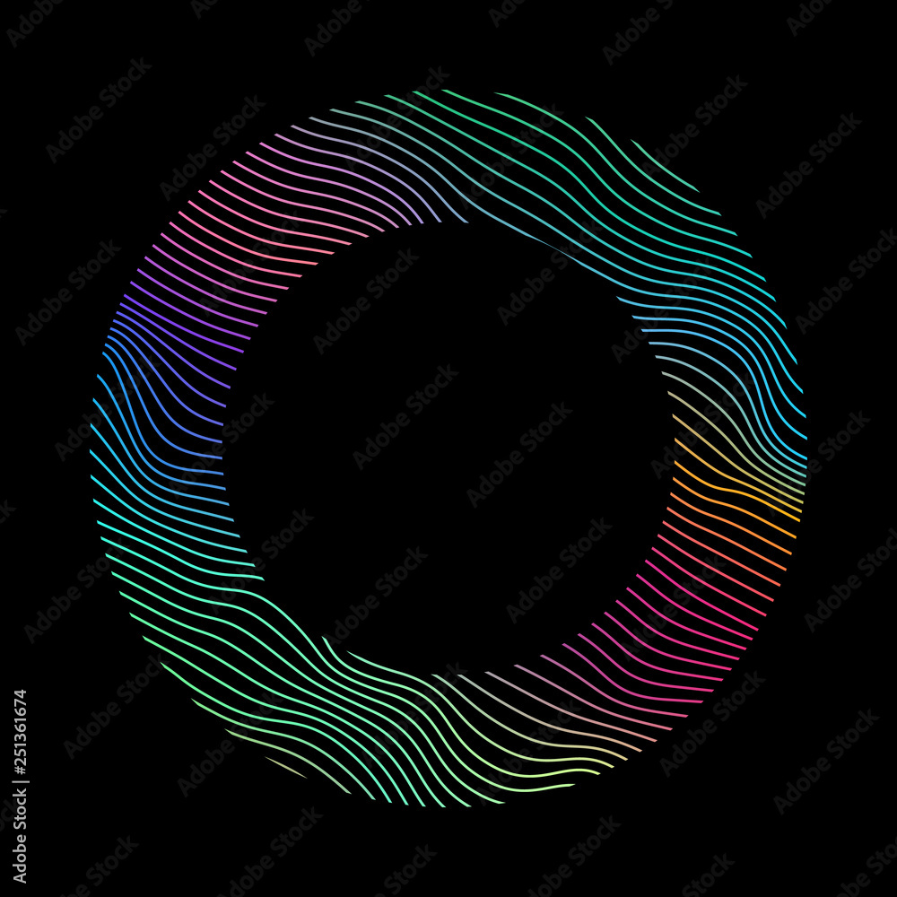 Canvas Prints wavy round frame background.