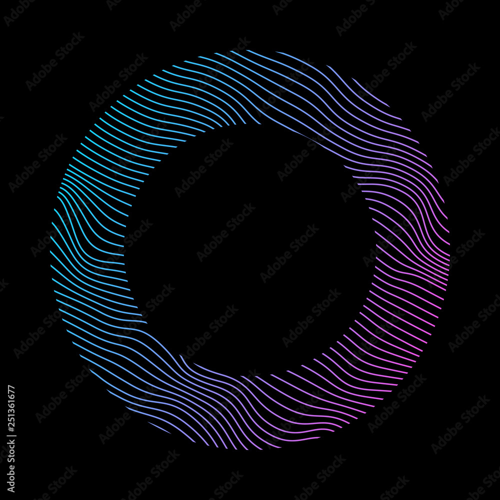 Canvas Prints wavy round frame background.