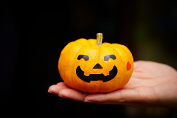 halloween pumpkin on black background