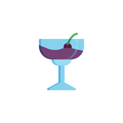 Fresh cocktail drink flat icon, vector sign, colorful pictogram isolated on white. Cocktail glass symbol, logo illustration. Flat style design