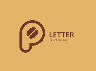 Obraz premium Letter P logo coffee icon design template elements