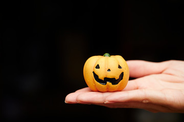 halloween pumpkin on black background