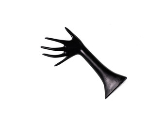 free art abstract black hand on white isolated background