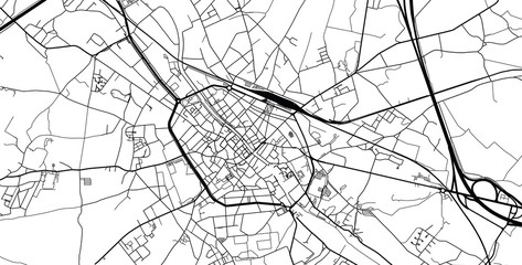 Urban vector city map of Tournai, Belgium