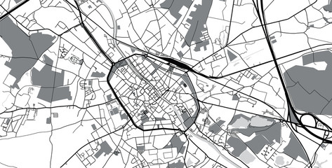 Urban vector city map of Tournai, Belgium