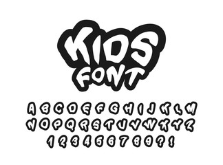 Modern children's font for prints. Vector Illustration